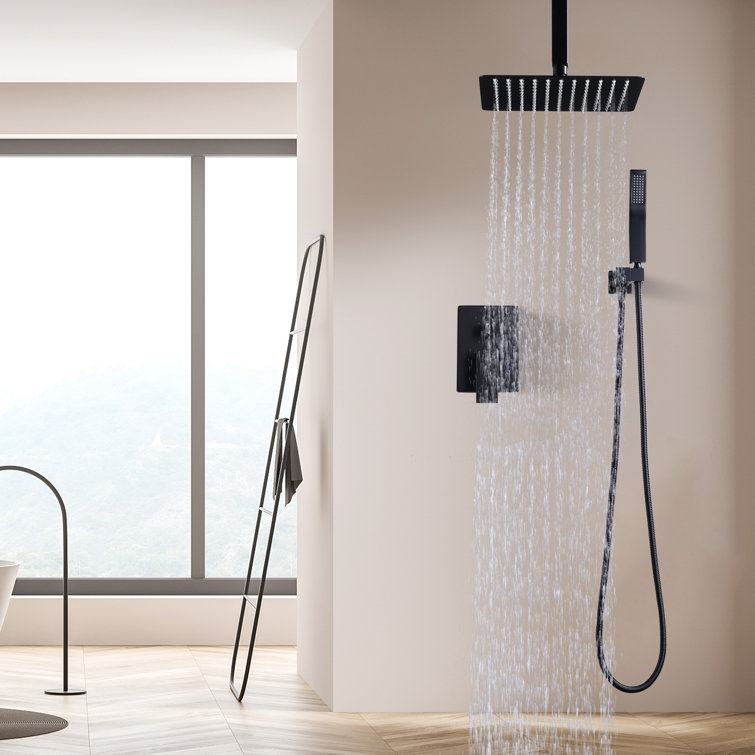 Ceiling Mount Complete Shower Faucet With Pressure Balancing Rough-In Valve