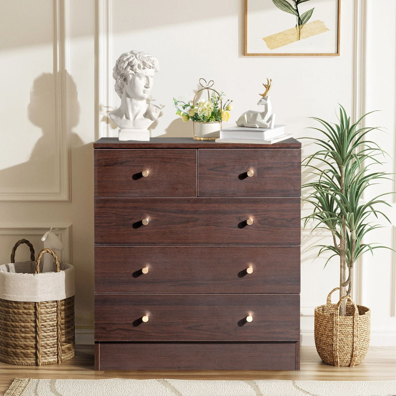 28.7"Tall Dresser Chest Of Drawers, Espresso