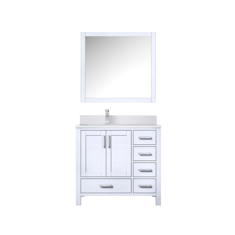 Ensemble de meuble-lavabo, robinet gauche et robinet Miroirs, Blanc