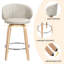 26" Upholstered Swivel Bar and Counter Stool with Wood Frame-325913600