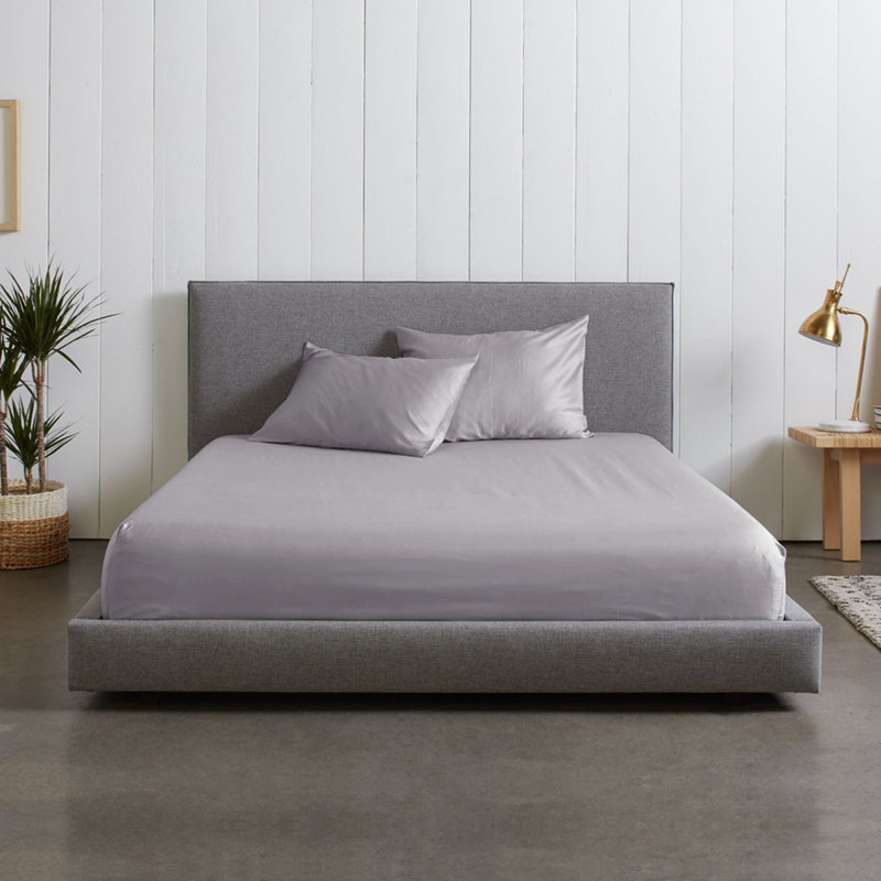 Microfiber Brushed Fitted Sheet, Grey, Super King (6')