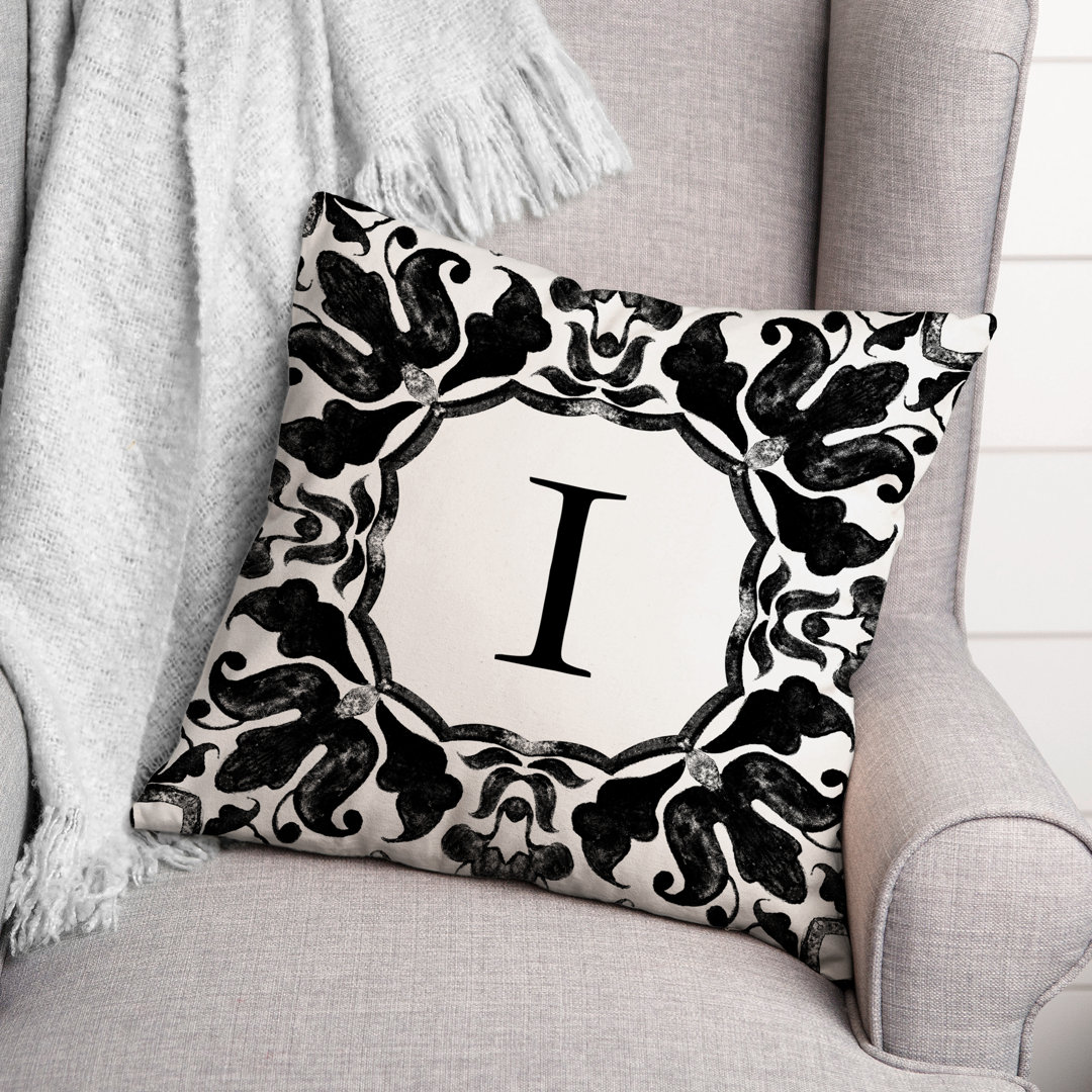 P Monogram Outdoor Square Pillow Cover & Insert Designs Direct Creative Group