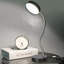 Lampe de bureau à col de cygne réglable à DEL, cou flexible à 360 °, éclairage oculaire, veilleuse blanc froid 4000K, pour bureau à domicile, bureau, lecture, homologué ETL