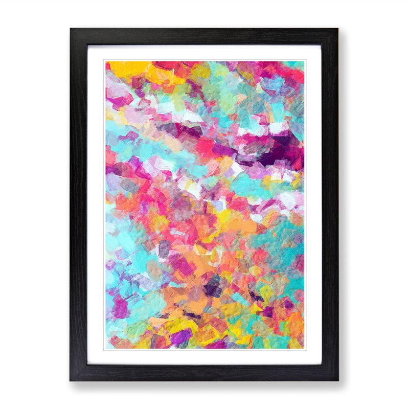 Before the Mist Abstract - Wall Art, 36cm H x 27cm W x 2cm D, Black Framed, White