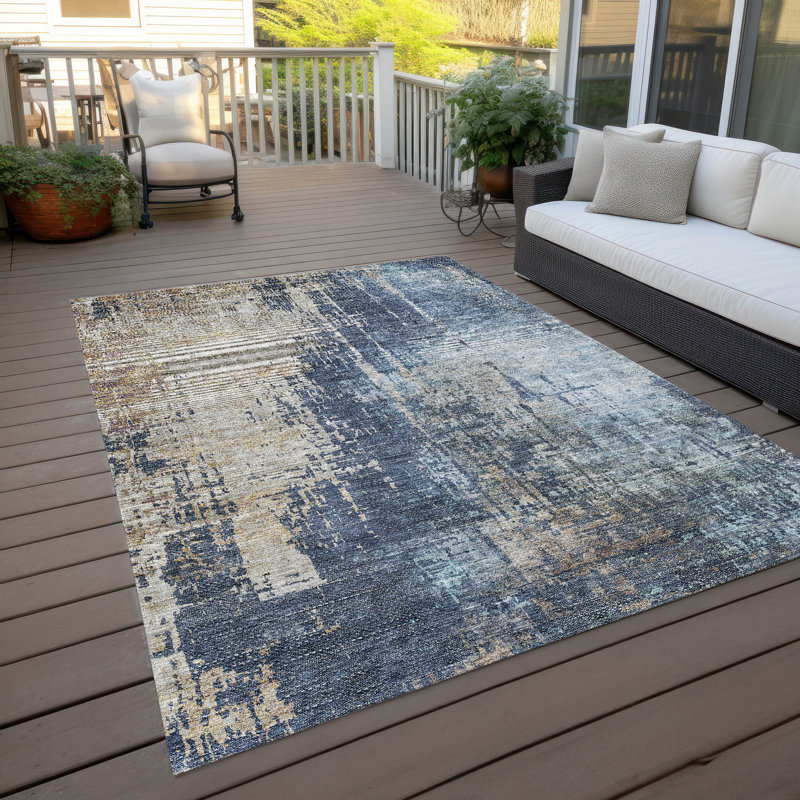 Malchow Washable Abstract Indoor / Outdoor Rug, Rectangle 2'6" x 3'10"