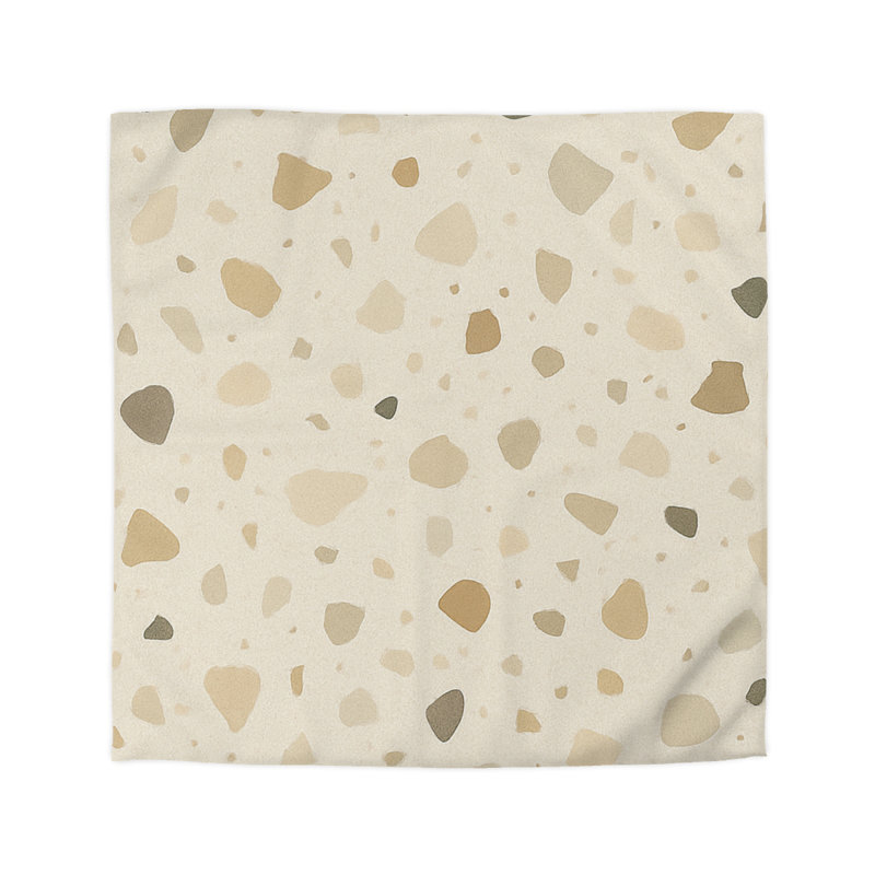 Microfiber Duvet Cover Boho Style, Design 38, Queen Duvet Cover, Cream