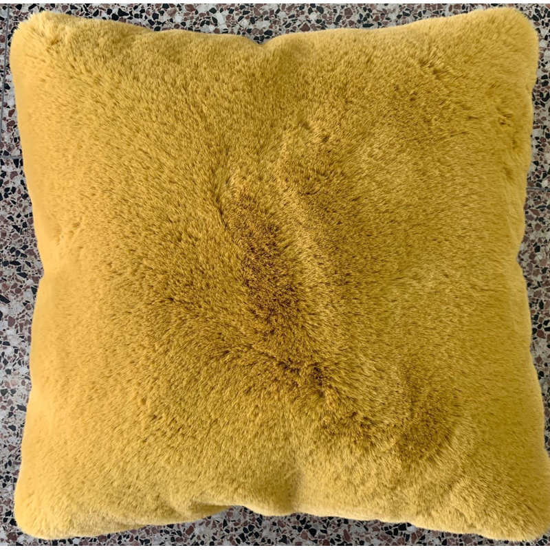 Housse et insert de coussin carré Chinchilla, Miel doré