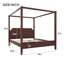 Lit plateforme à baldaquin en bois avec tête de lit Lurell, structure en bois massif, support de lattes, aucun sommier requis-128994758-128994762