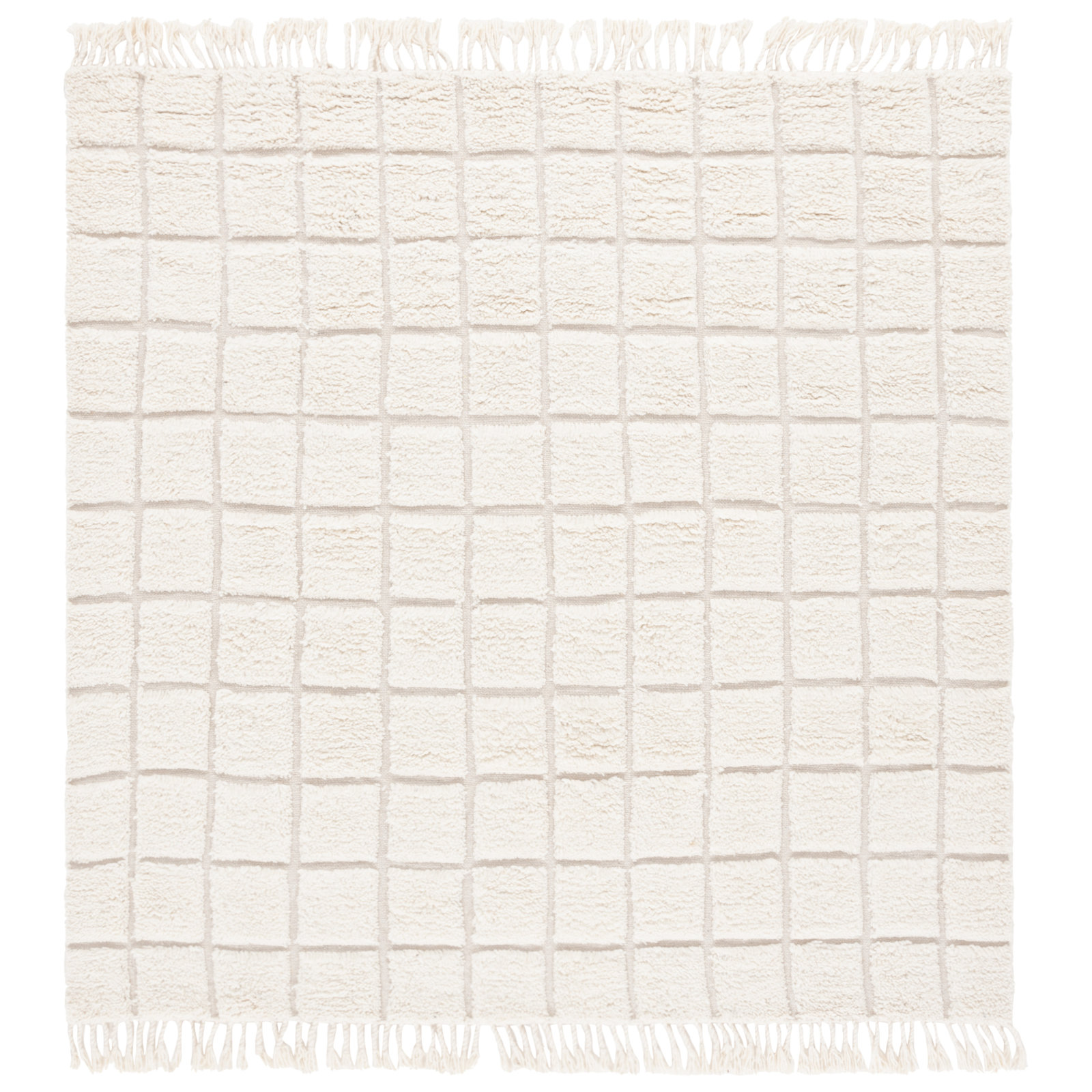 Hand-Woven Geometric Rug, Square 6'