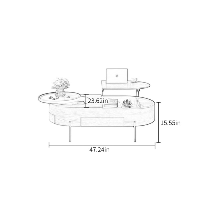 Creative design sense solid wood coffee table
