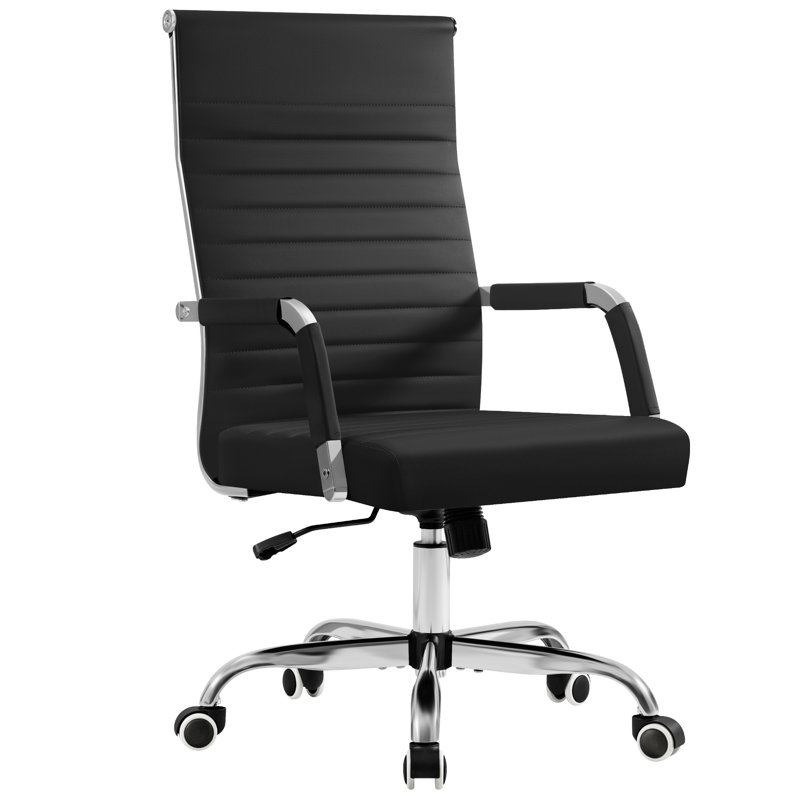 Wyndid Mid-Back Conference Chair with Arms, Black