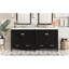 Meuble-lavabo noir 72 po avec lavabos doubles, lavabos faciles et charnières à fermeture en douceur 72 po pour utilisation quotidienne Poignées en alliage de zinc de 72 po