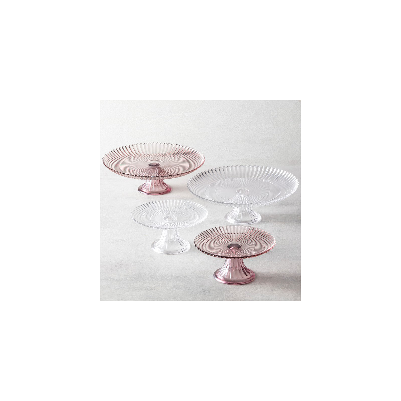 Fortessa Archie Glass Cake Stand, Pink