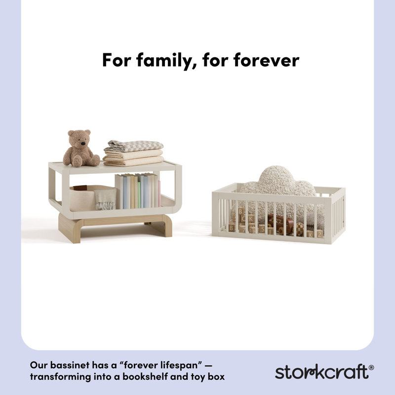 Santorini Deluxe Convertible Bassinet, Frosted Oat/Driftwood