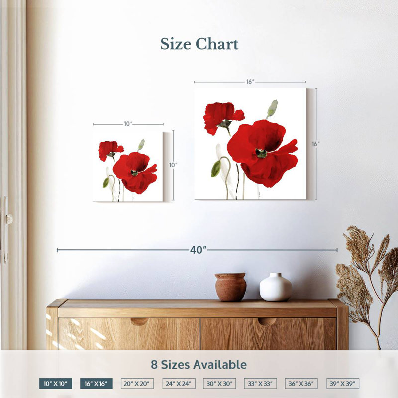 Harnek All Red Poppies I, H 10 po x l 10 po