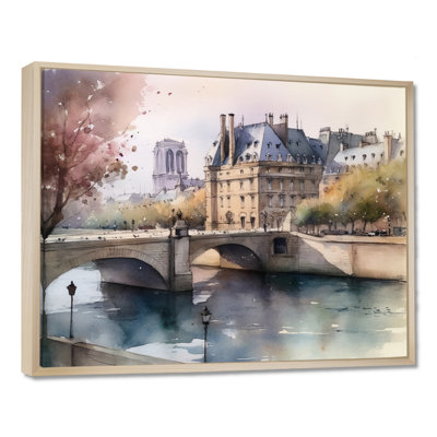 Watercolor Of Paris France IV - Paris Large Wall Art