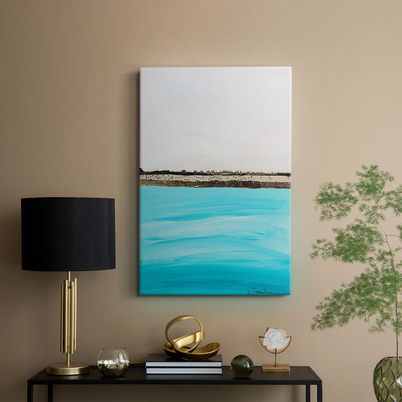 Harmonie en turquoise - galerie Cavas sur mesure, H 36 po x l 24 po