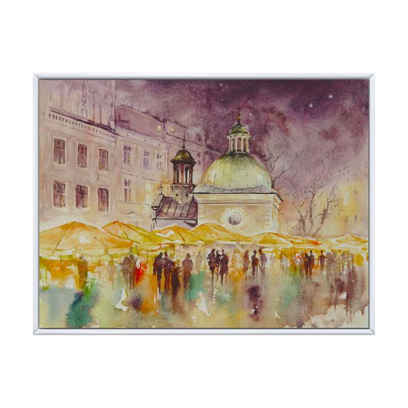 «Abstract Church of St. Wojciech Ii», impression sur toile, H 30 po x l 40 po x P 1,5 po, Cadre flottant blanc