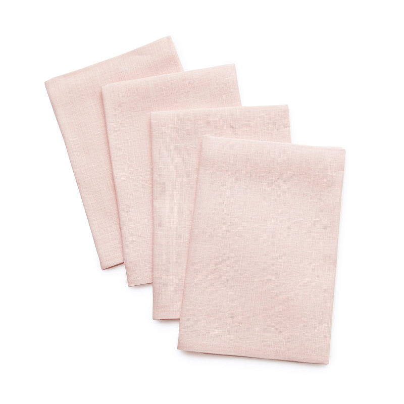 100% Pure Linen Dinner Napkins - Fete, Pink