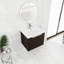 Meuble de salle de bain avec lavabo en résine de 61 cm (24 pouces), meuble à double porte, meuble-lavabo élégant offrant une grande capacité de rangement.