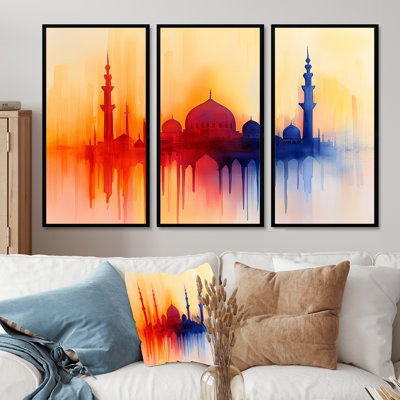Mosques At Sunrise Istanbul II - Islam Landscape Wall Décor Set