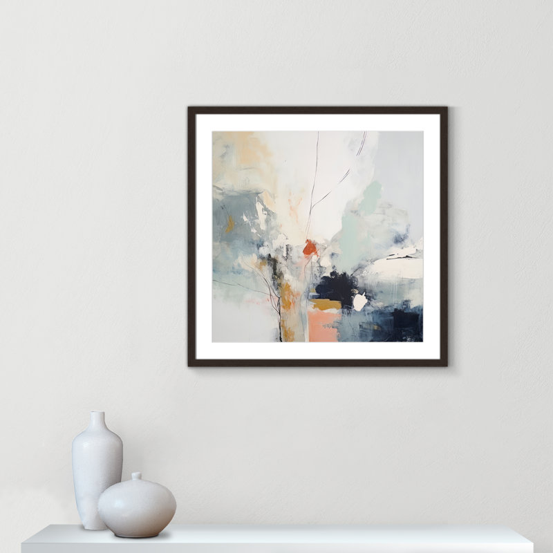 «Ethereal Blue Beats II» par Irena Orlov, L 27,5 po x H 27,5 po, Imprimé mat, Noyer à grain ouvert
