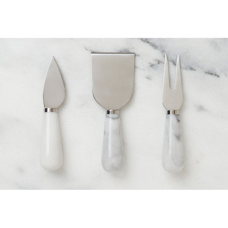 Fox Run Brands Premium 3-Piece White Marble Cheese Knife Set