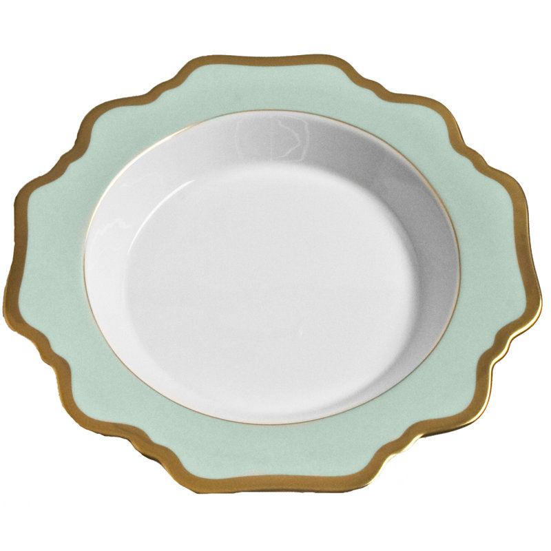 Annas Palette Porcelain Serving Bowl, Aqua Green