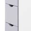 Armoire tour en lin de 54 po de hauteur - rangement de salle de bain avec 2 tablettes et tiroirs, étagère de rangement blanche à niveaux, organisateur de plancher étroit pour les fournitures