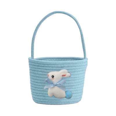  Easter Rope Storage Basket Cottons Woven Decorative Bin Multifunctional Organizer for Home Decor Holiday Holding Eggs Toys Gifts
