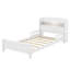 Twin Pine Wood Bed With Bookcase Headboard ,LED Light-1674189964