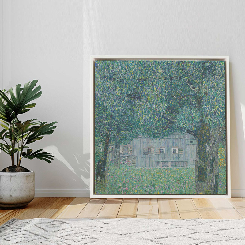 Whispering Orchard Stillness, Blanc opaque, H 16,75 po x l 16,75 po, Cadre flottant