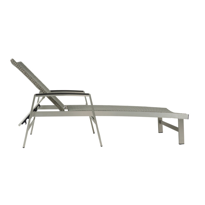 Outdoor Rust-Proof Aluminum Framed Chaise Lounge For Backyard