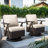 R-Shaped Rattan Armrest Swivel Rocker Chairs-1773075713