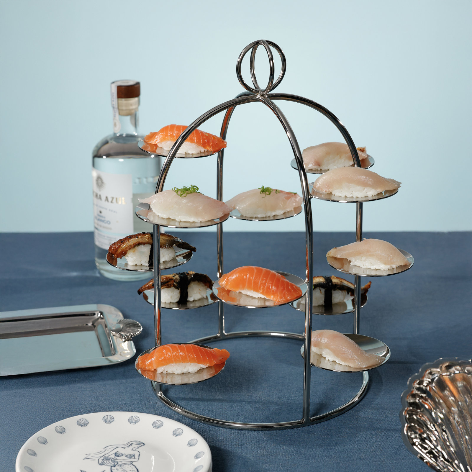 Grand High Tea Tower – 12 Cup Dessert & Appetizer Stand, Nickel