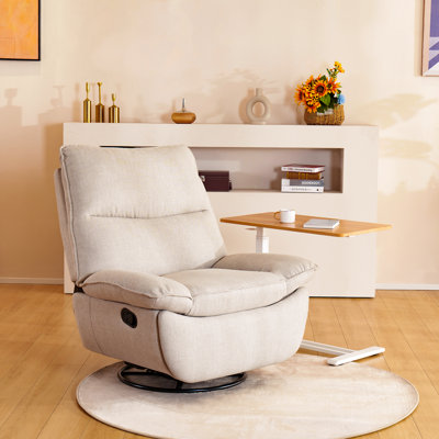 Clinkscales Manual Rocking 360° Swivel Recliner Glider Sofa with Storage