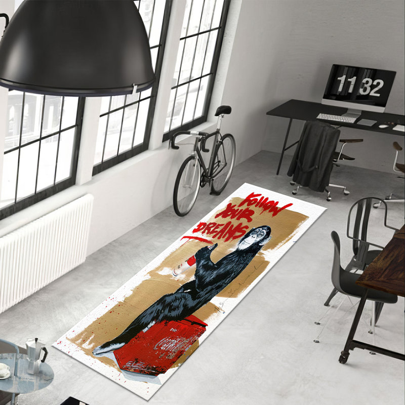 Abstract Floral Print With Pile Soft Area Rug for Living Room, Bedroom, and Office Spaces, Rectangle 1'8" x 2'4"