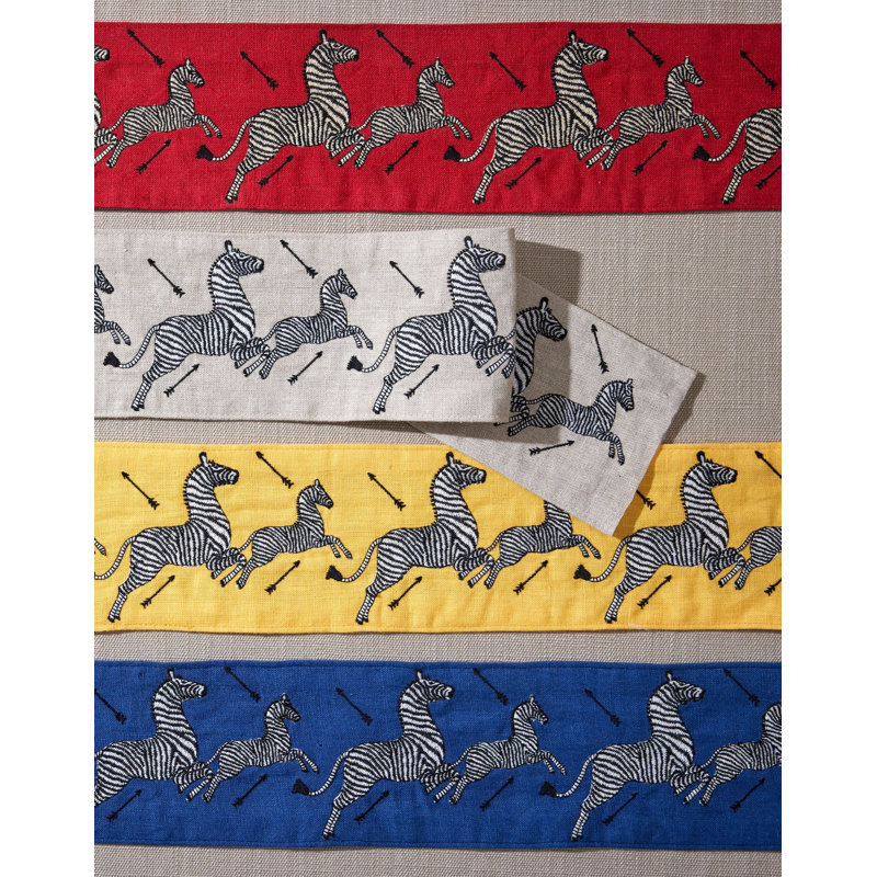 Zebras Table Runnner, Linen