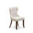 3 Piece Dining Room Furniture Set Contains a Square Dining Table and 2 Doeskin Linen Fabric Upholstered Chairs, Mahogany-1549322134-1549322135-1549322132