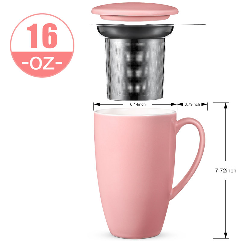 Tasse à thé en céramique Loughguile, Rose