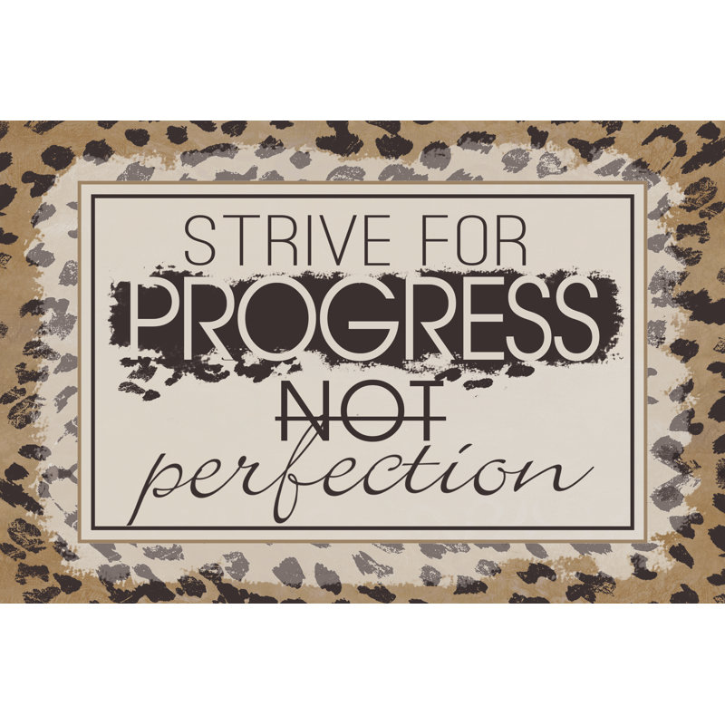 Progress Not Perfection - Wrapped Canvas Print, 30cm H x 46cm W x 3.8cm D