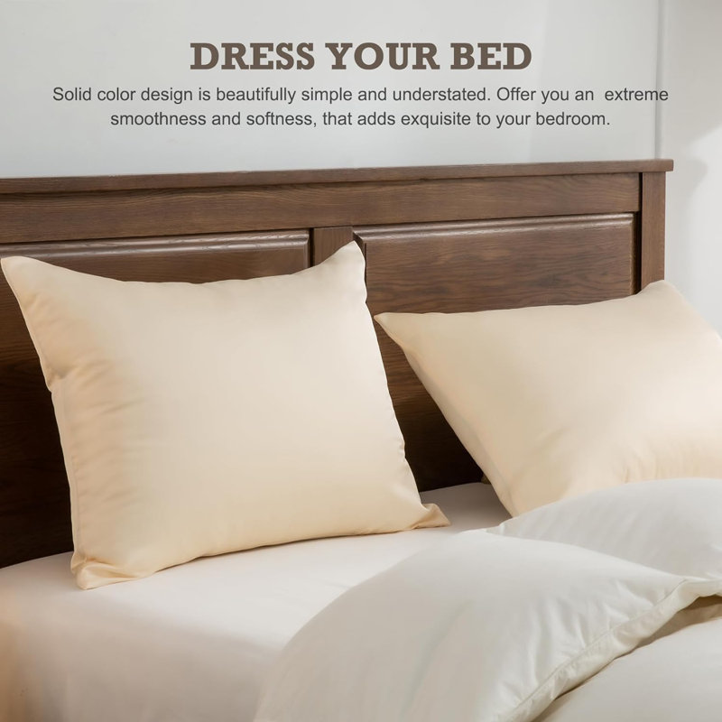 Luxe Mulberry Silk Pillowcases with Hidden Zipper (Beige, 20"x36" King,Set of 2), King Pillowcase, Ecru