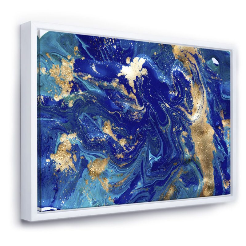 Marbré texture ondulée II - reproduction d'art sur toile, H 36 po x l 46 po x 1,5 po, Toile blanche encadrée