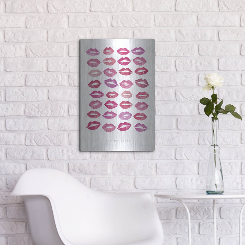 «Kiss Me Quick Pink» par Mercedes Lopez, art mural Charro, H 24 po x l 16 po
