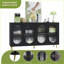 Armoires, buffet moderne avec portes en acrylique et amp; Tablettes réglables, 60 po x 15,6 po x 32,3 po, noir | Bois aggloméré + métal | Cuisine