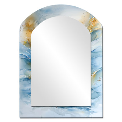 Parallel Coastal Divide Horizon Landscape III - Miroir mural décoratif moderne, miroir asymétrique moderne