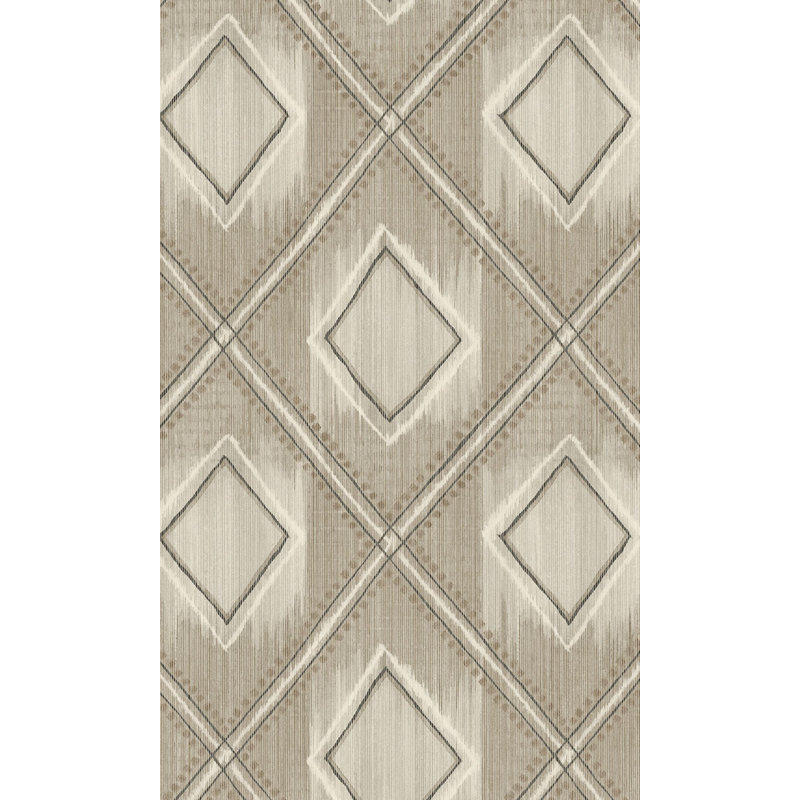 Genghis Ikat Double Roll, Brown/Beige/Cream