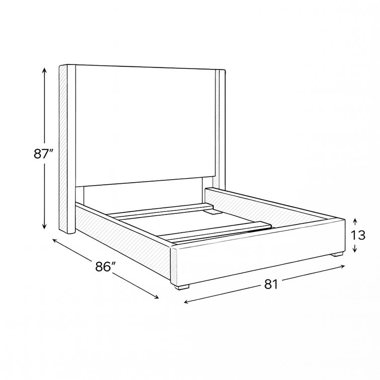 Austine Upholstered Wingback Bed