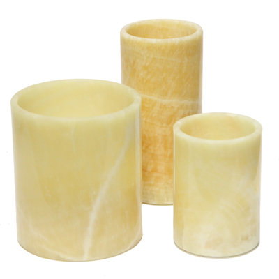 Ensemble de bougies sans flamme sans parfum à del en pierre naturelle 3 pièces