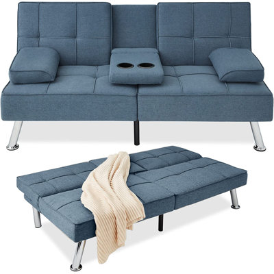 Dockie 65.25'' Linen Upholstered Convertible Sofa